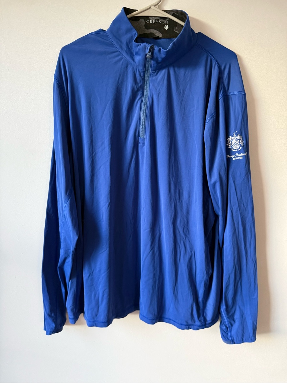 Greyson Trump National Jupiter Golf Quarter-Zip Pullover Jacket Blue Size XL